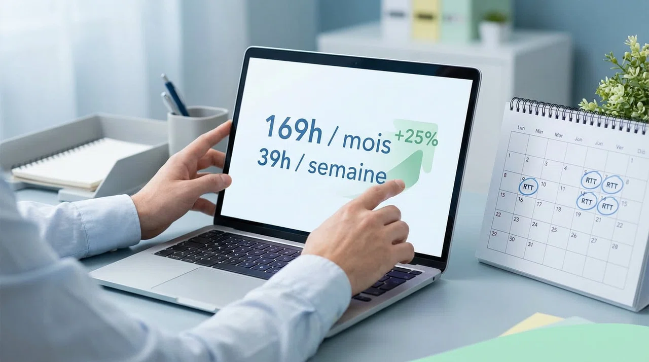 39h par semaine : calcul des heures mensuelles et exemples